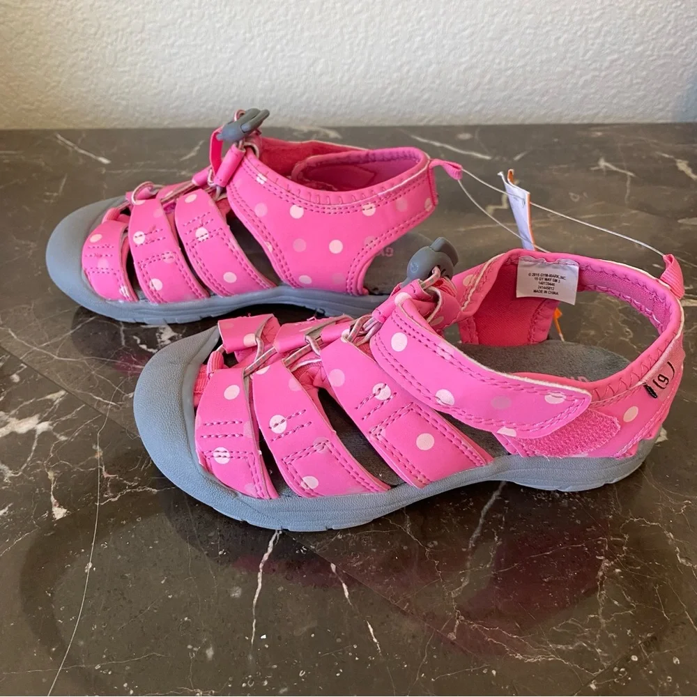 Gymboree Pink &‎ White Polka Dot Sandals size 13